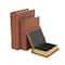 Faux Leather Geometric Woven Grid Book Storage Box Set